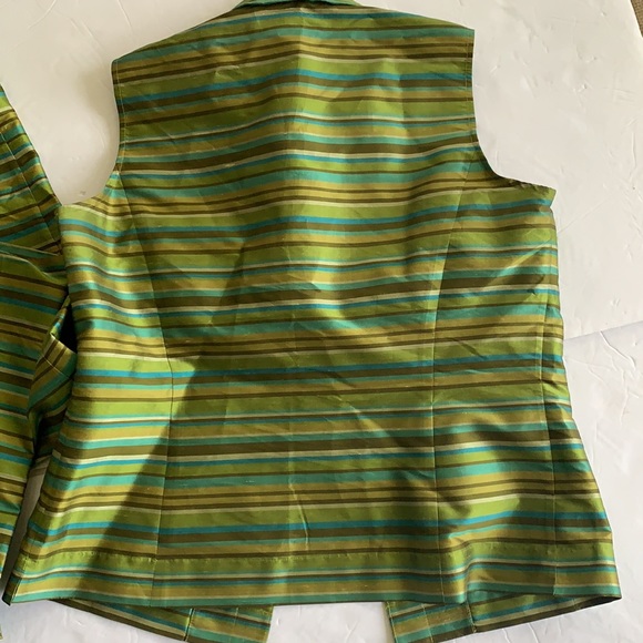 Kate Hill 💯 Silk 2 Piece Sleeves Pant Suit - Picture 8 of 8